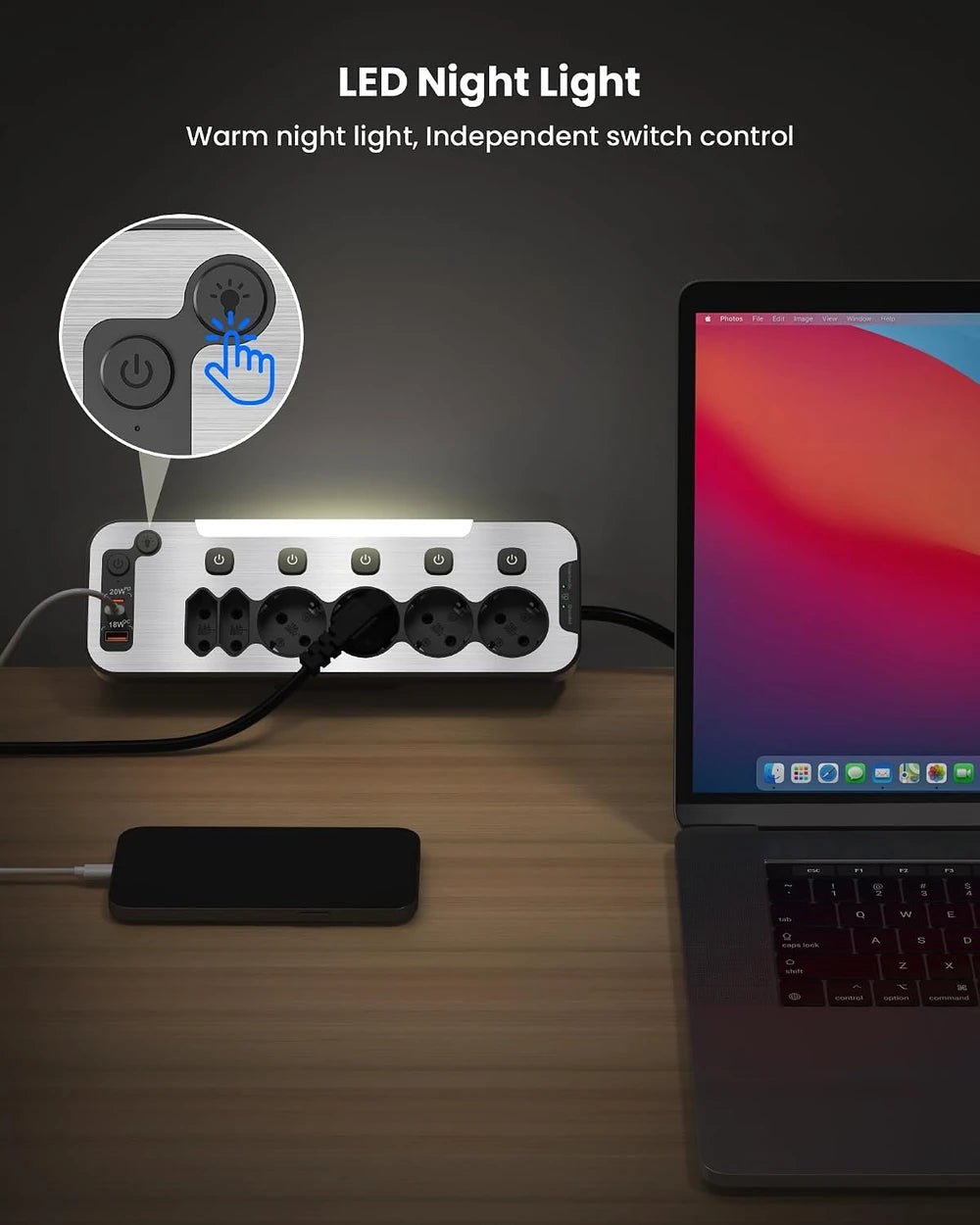 Regleta De Escritorio Con Abrazadera Y USB C - GadgetEUW