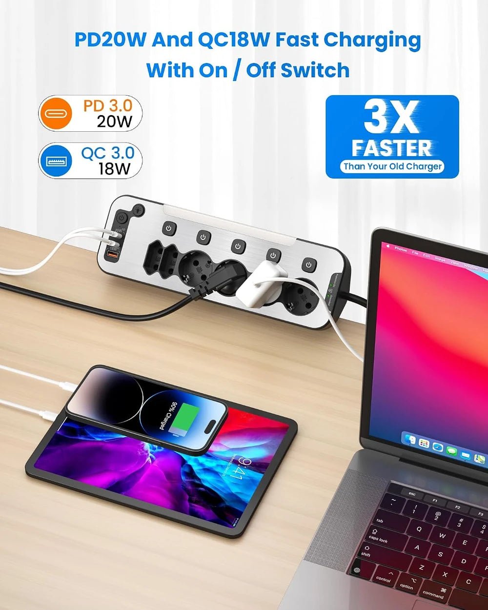 Regleta De Escritorio Con Abrazadera Y USB C - GadgetEUW